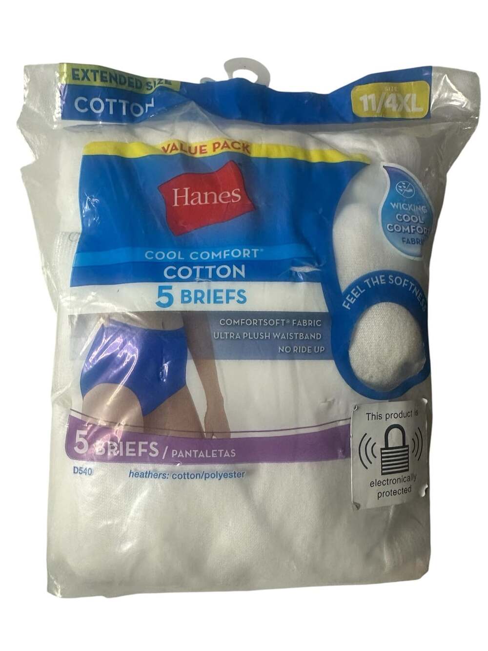 Hanes Cool Comfort Cotton Briefs 5-Pack Size 11/4XL White